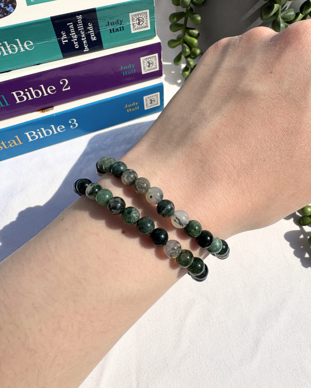 Moss Agate 6mm Bead Bracelets