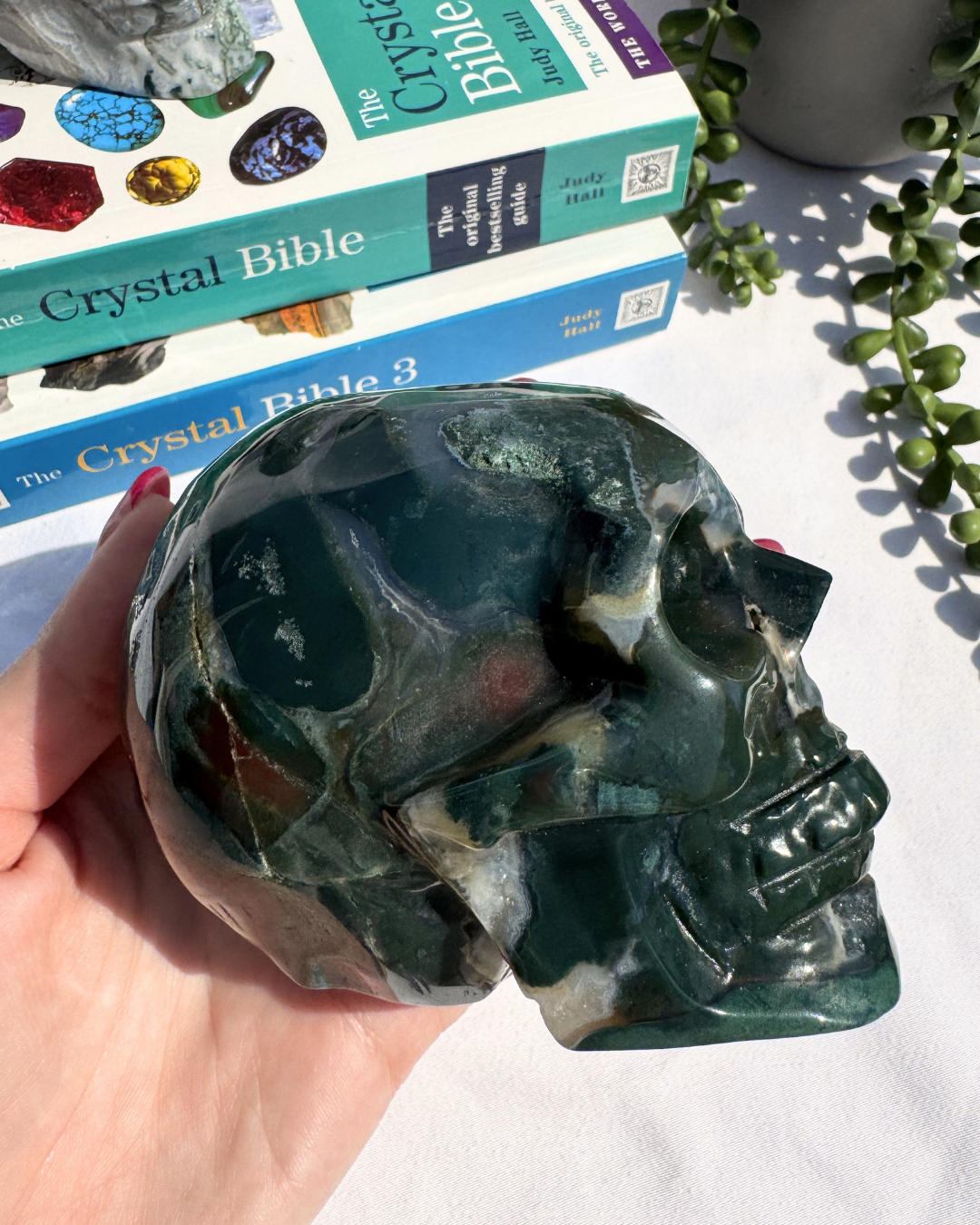 Moss Agate Large Skulls