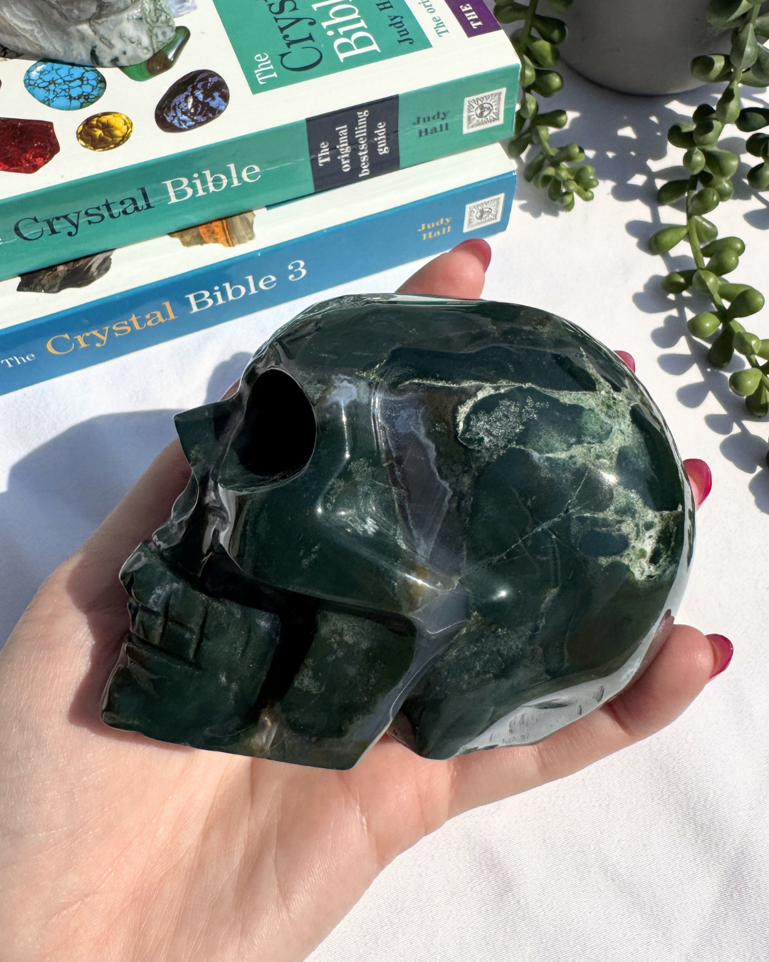 Moss Agate Large Skulls