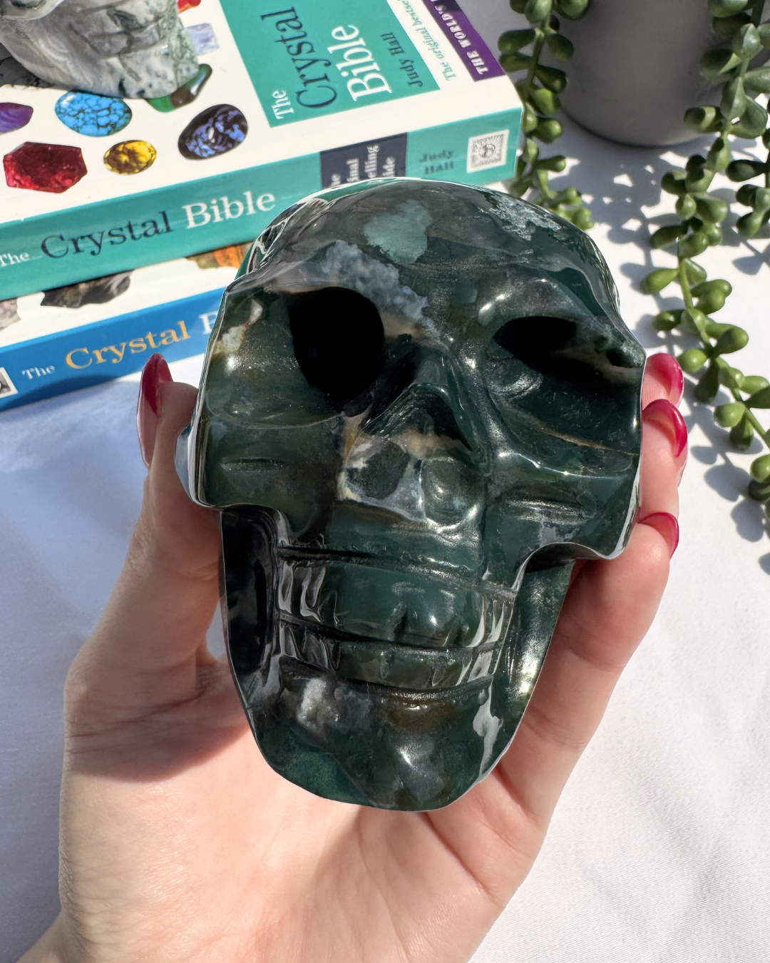 Moss Agate Large Skulls