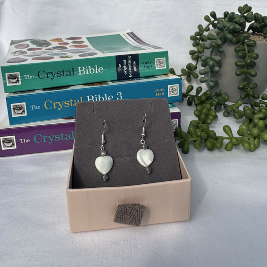 Mother of Pearl + Labradorite Earrings | Handmade