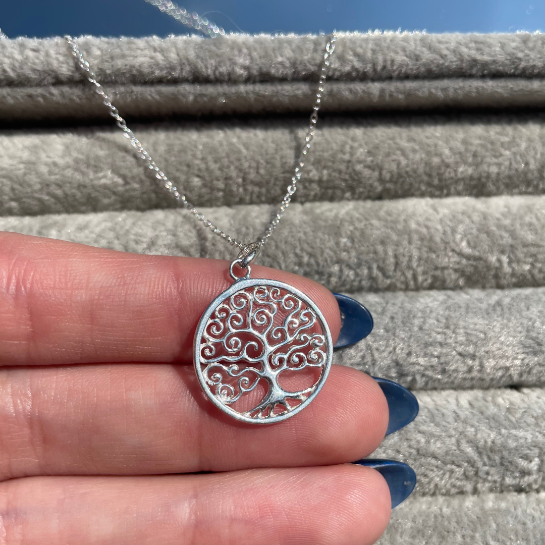 18 Inch Sterling Silver Pendant Necklaces | Tree of Life | Solar Plexus | Angel Wing