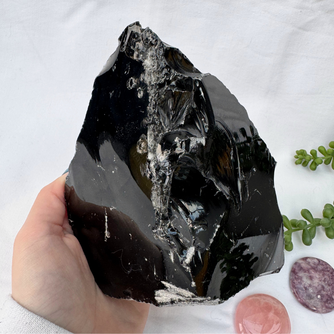 Large Raw Obsidian Freeform