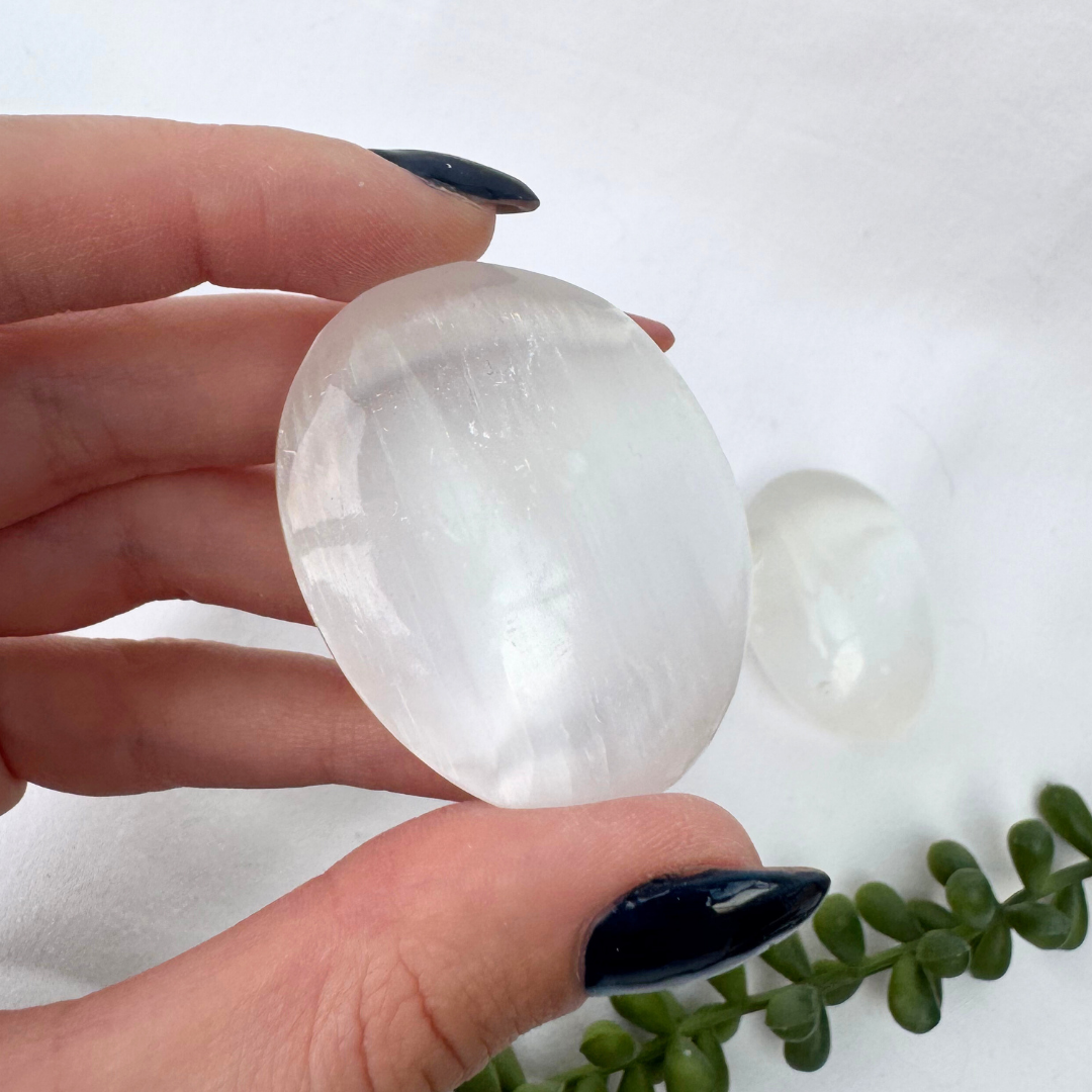 Selenite Palmstones