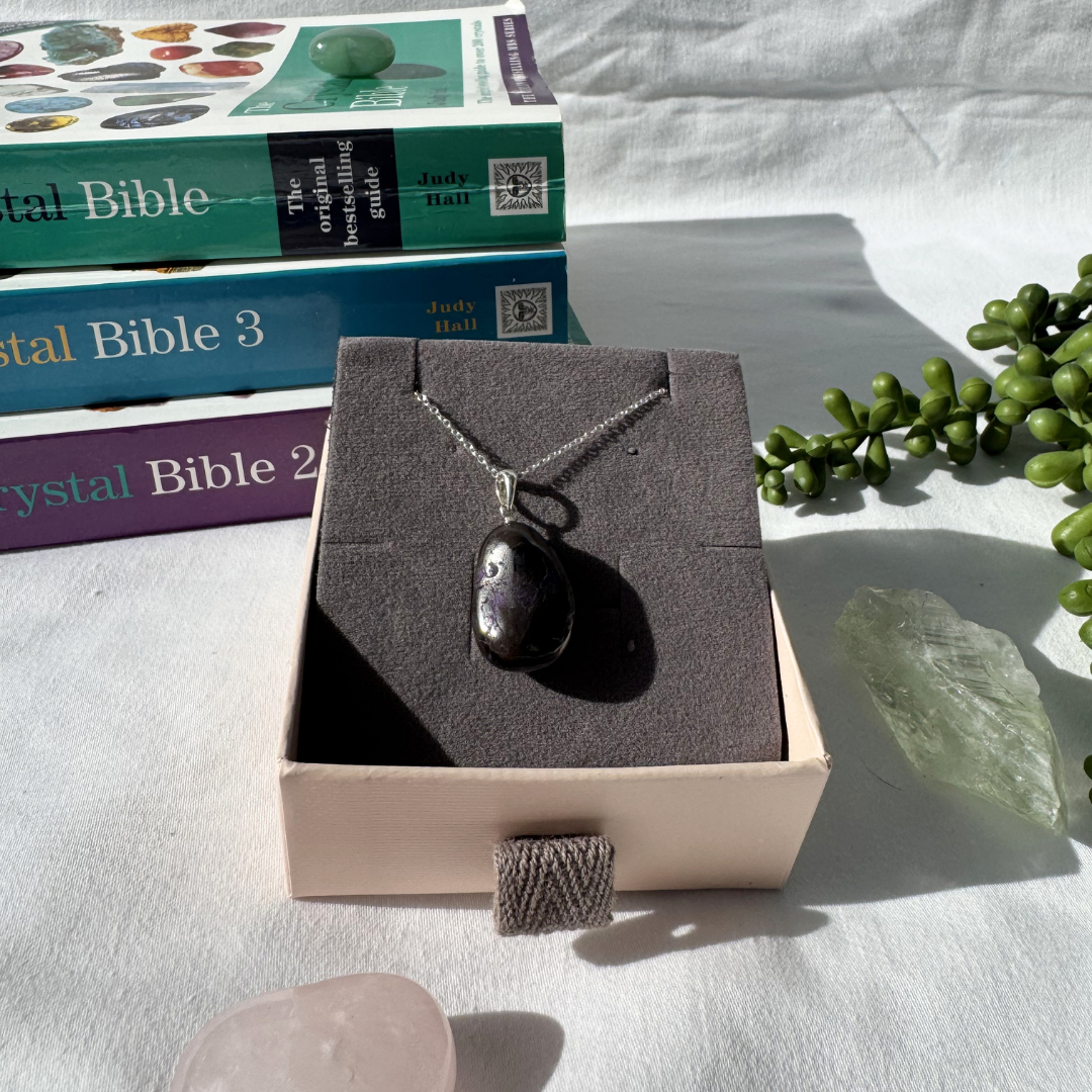 Sugilite Drop Sterling Silver Necklace