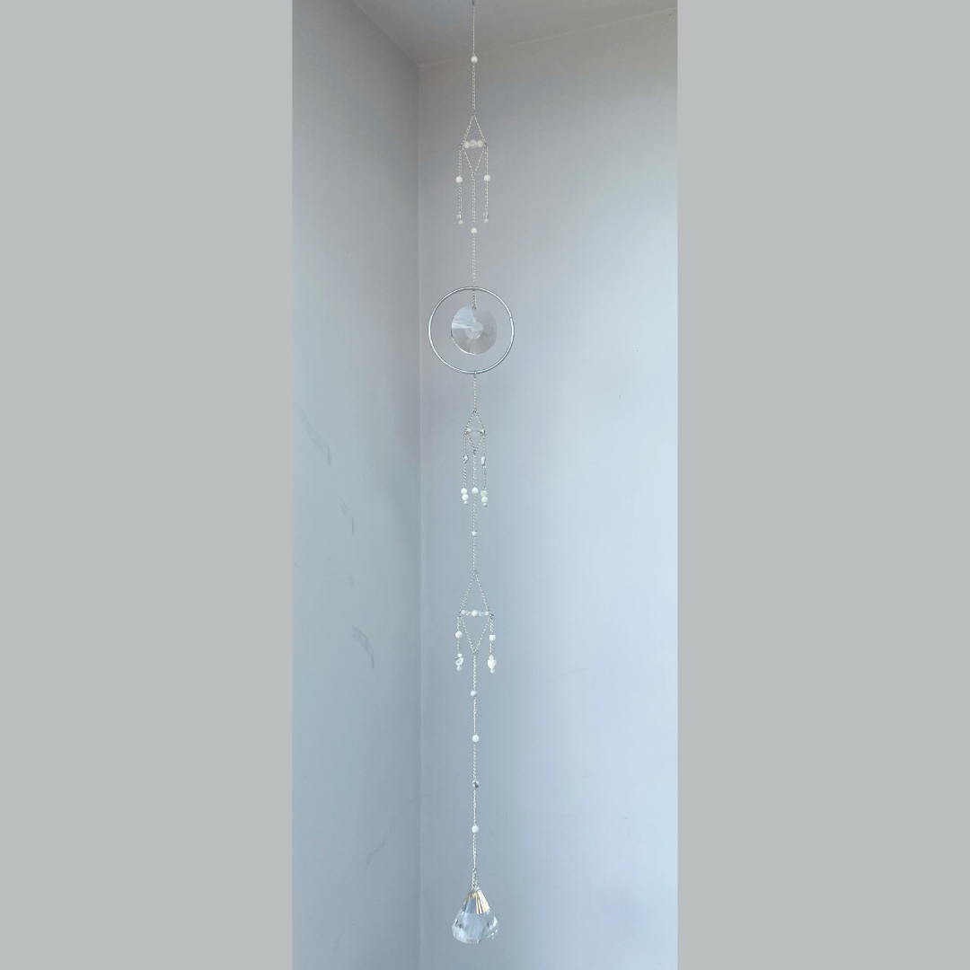 White Suncatcher | Crystal Wall Hanging | Handmade