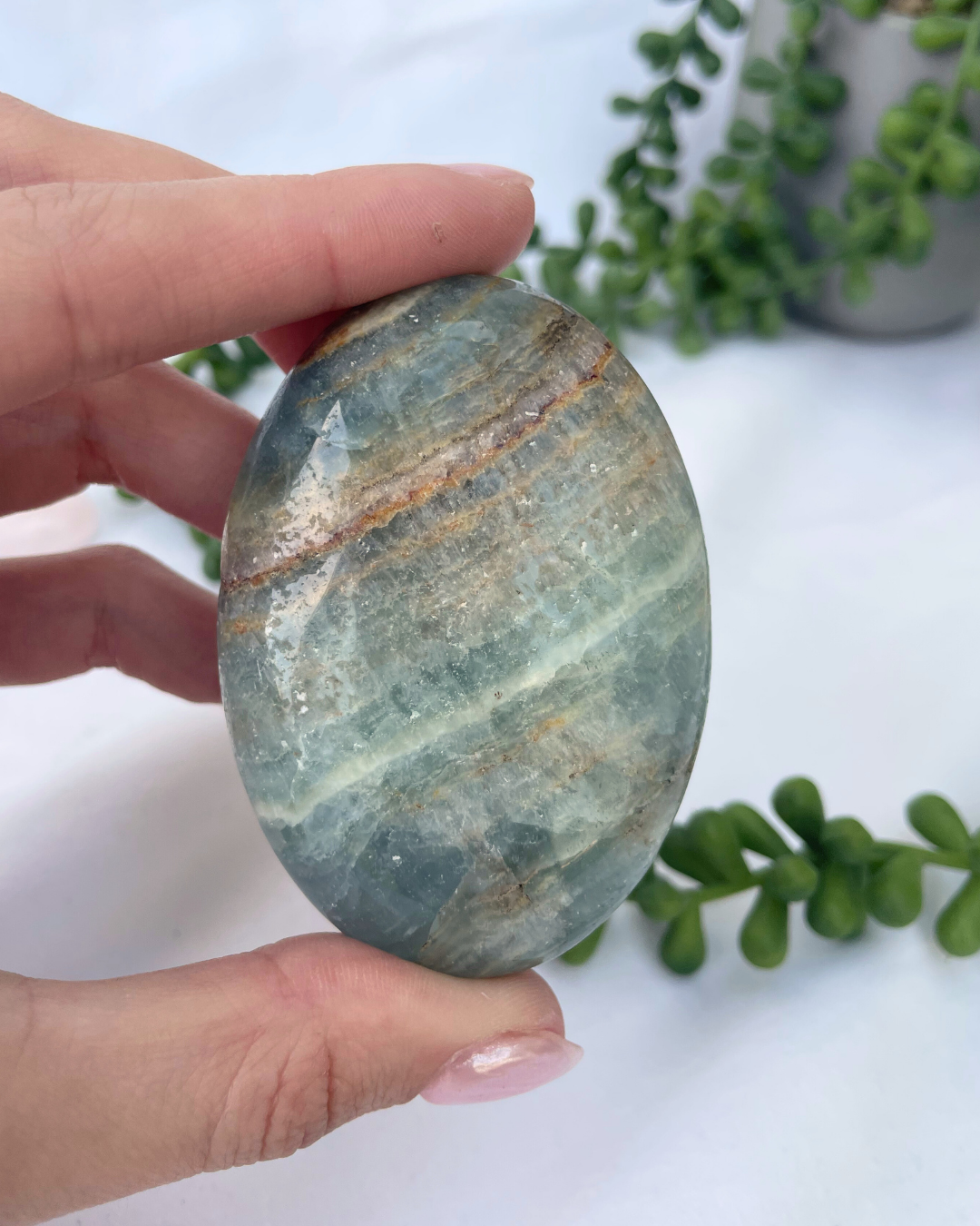 Aquatine Calcite Palmstone