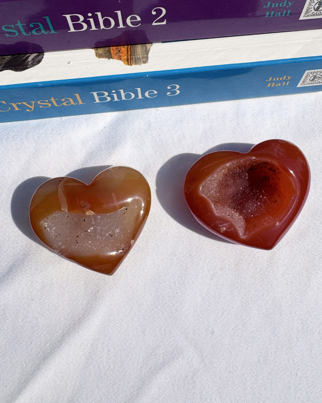 Carnelian Geode Hearts