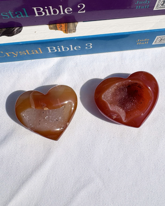 Carnelian Geode Hearts