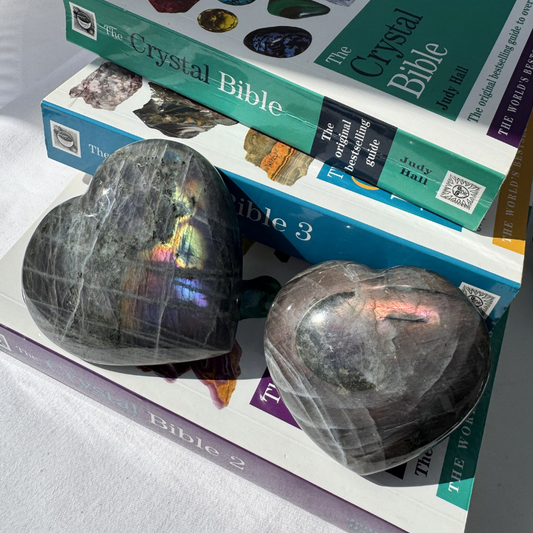 Sunset Labradorite Hearts