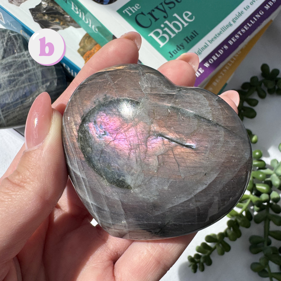 Sunset Labradorite Hearts