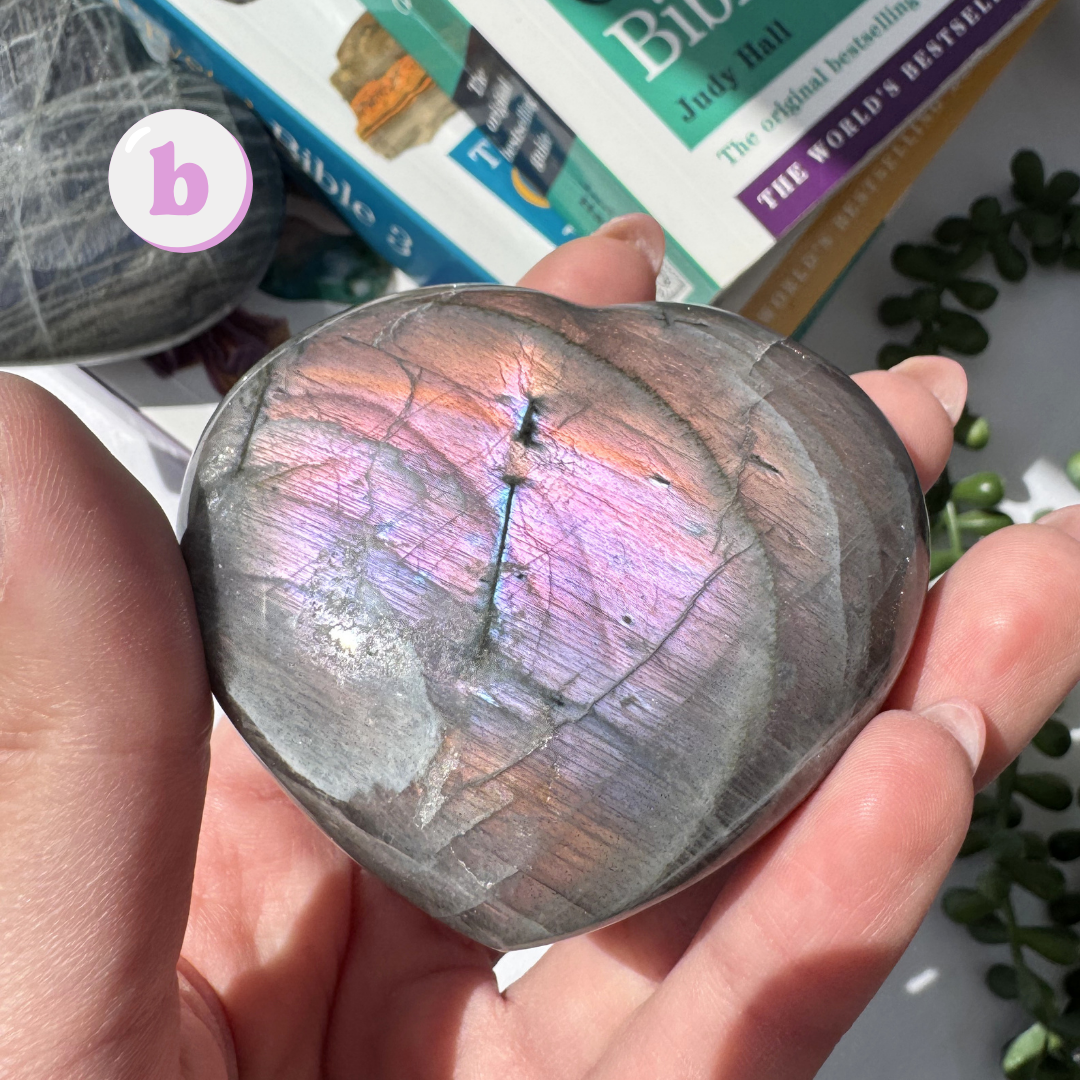 Sunset Labradorite Hearts