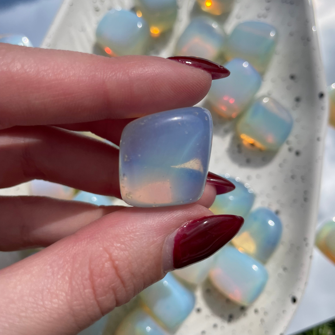 Opalite Tumbles | Man-Made Crystal | Brings Optimism + Joy