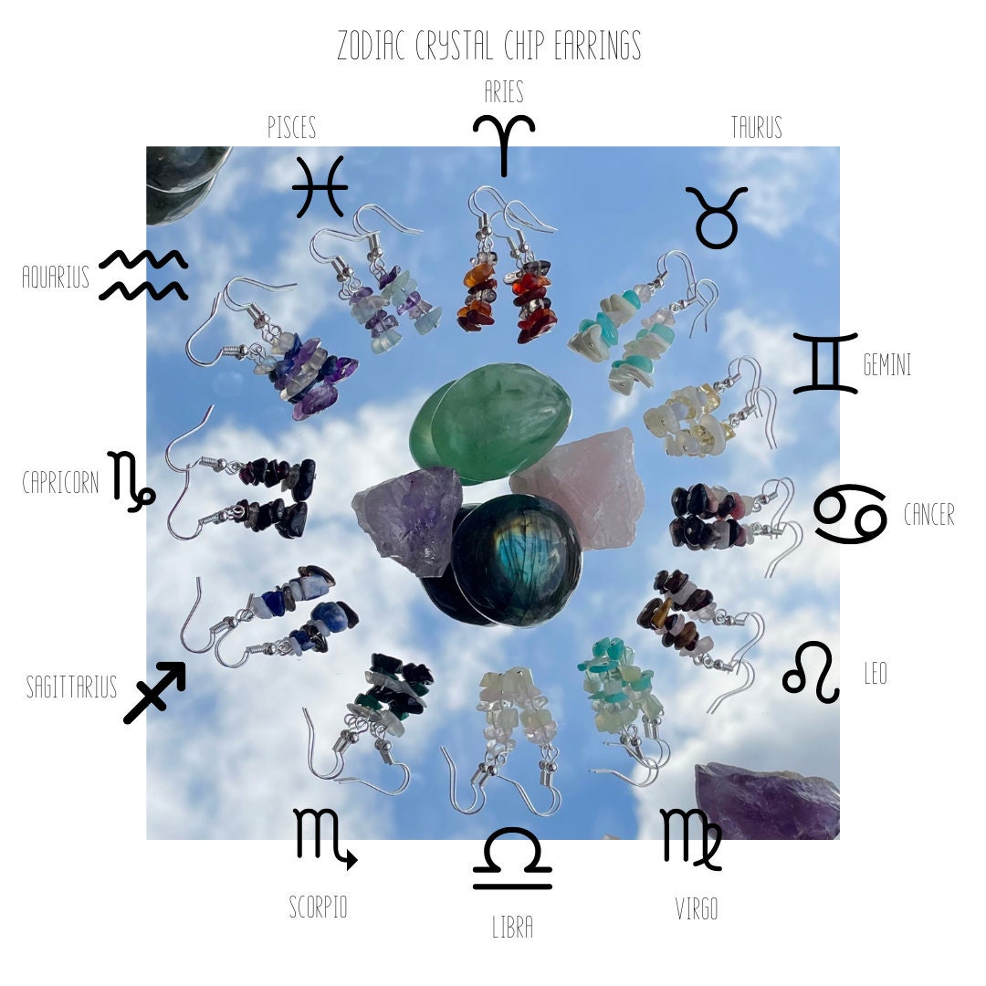 Zodiac Sign Crystal Chip Earrings | Best Crystals For Each Sign | Available in Sterling Silver + Plated
