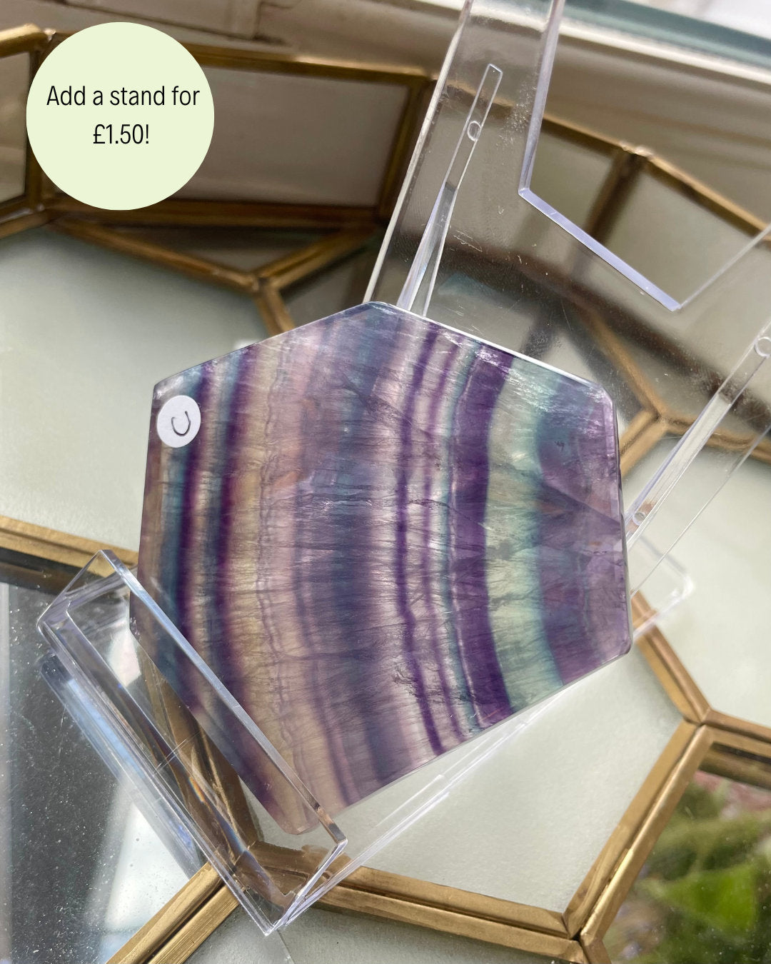 Fluorite Slab C - High Quality Fluorite - Add A Stand