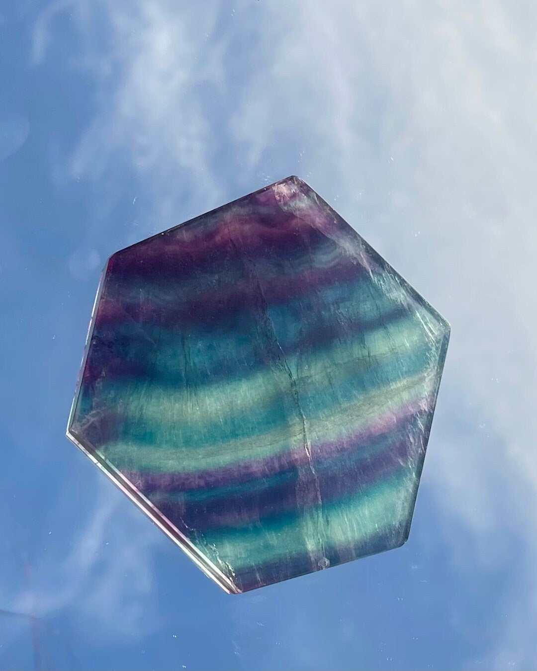 Fluorite Slab H - High Quality Rainbow Fluorite - Add a Stand