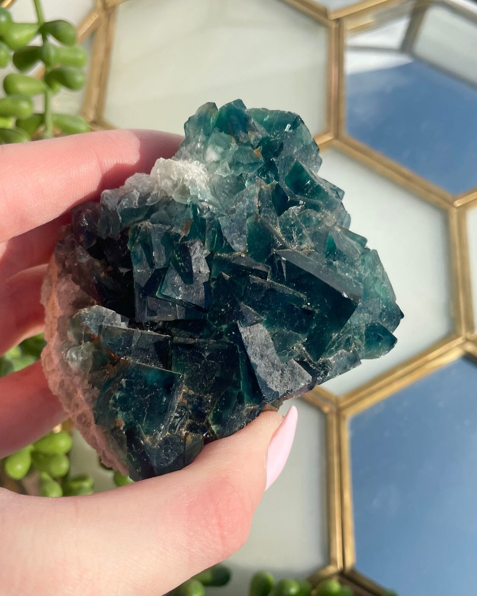 Cubic Green Fluorite Specimen | Large Green Fluorite