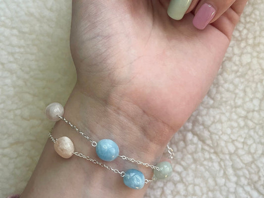 Beryl Bracelets | Handmade with High Quality Beryl | Sterling Silver