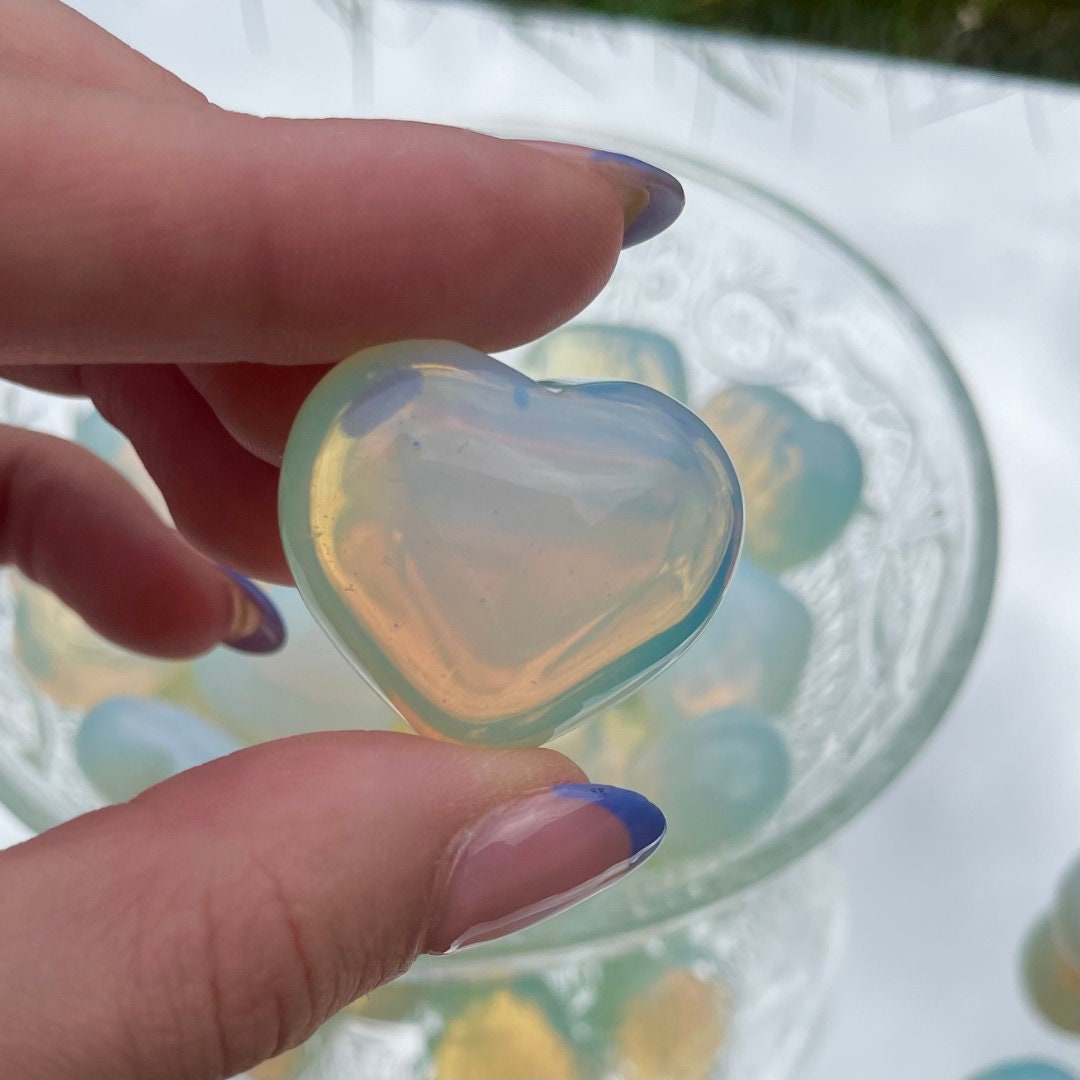 Opalite Hearts | Man Made Crystal | Brings Optimism + Joy