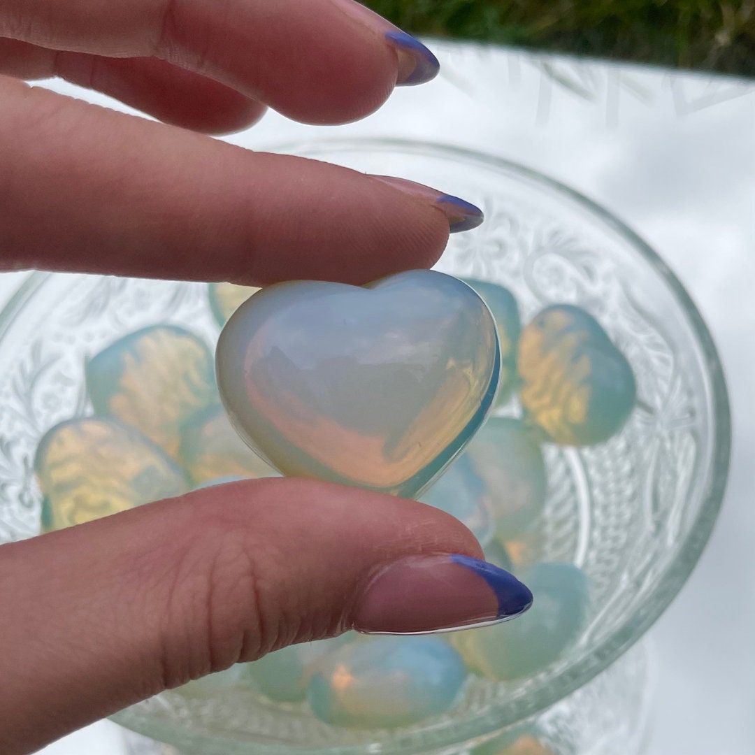 Opalite Hearts | Man Made Crystal | Brings Optimism + Joy