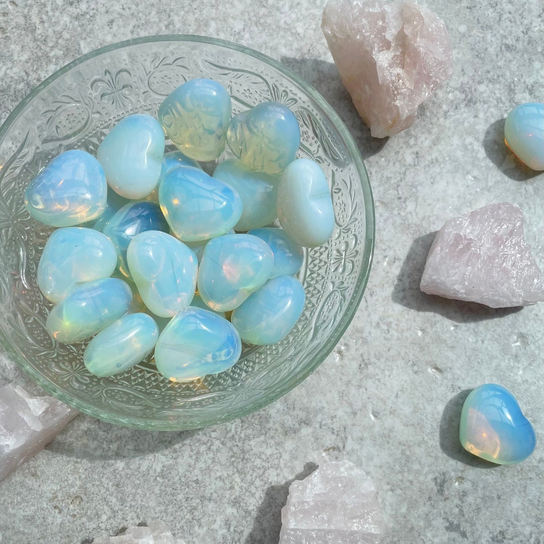 Opalite Hearts | Man Made Crystal | Brings Optimism + Joy