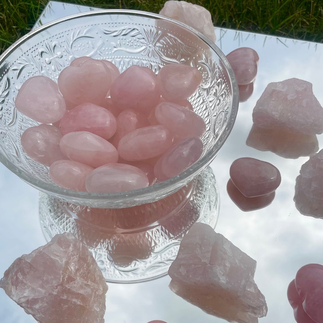 Rose Quartz Hearts | Love + Self Esteem | Perfect for gifts