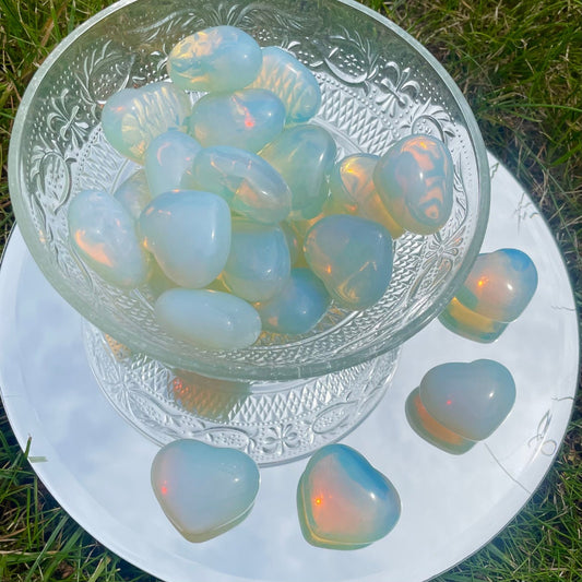 Opalite Hearts | Man Made Crystal | Brings Optimism + Joy