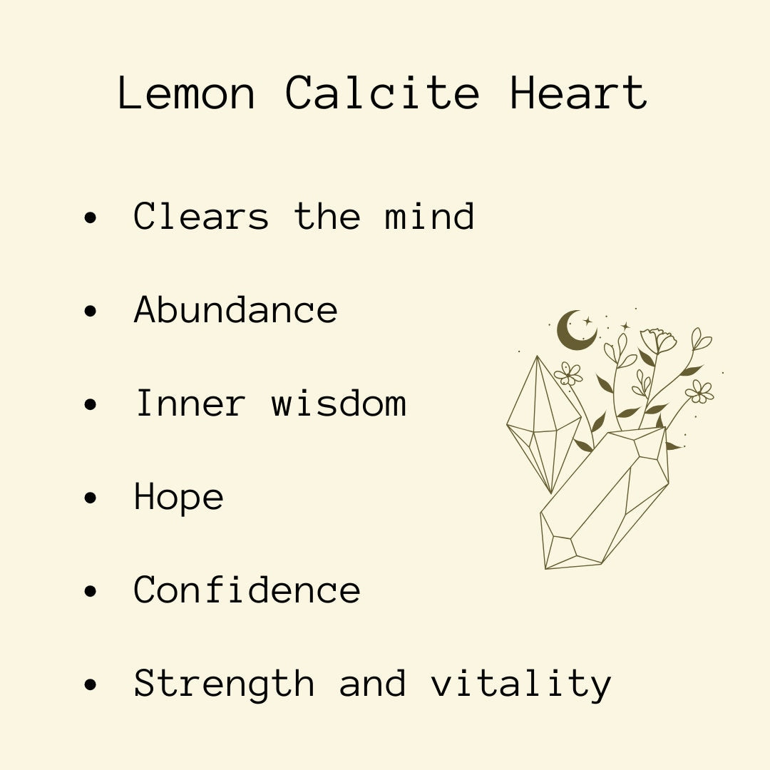 Lemon Calcite Crystal Hearts