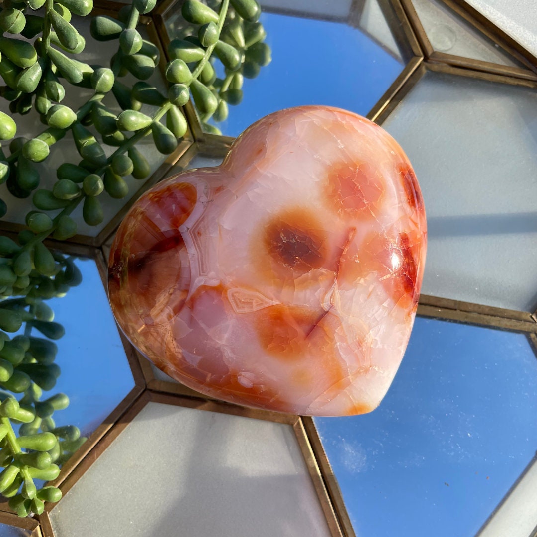 Large Carnelian Puffy Heart B