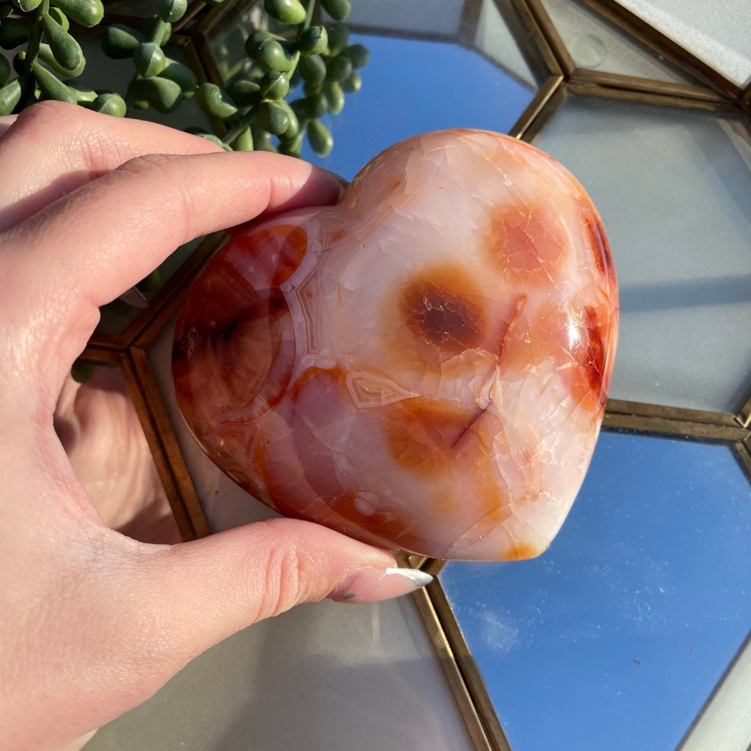 Large Carnelian Puffy Heart B