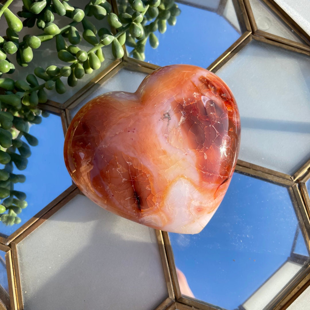 Large Carnelian Puffy Heart B