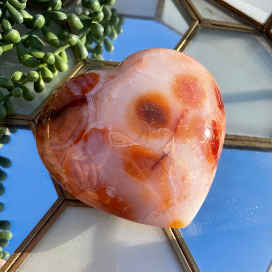 Large Carnelian Puffy Heart B