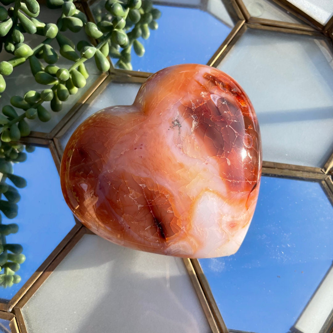 Large Carnelian Puffy Heart B