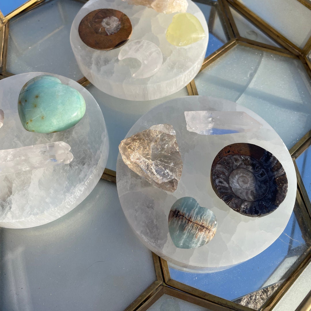 Round 10cm Selenite Charging Plate