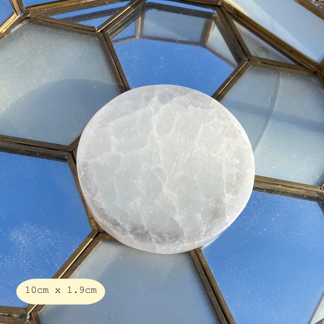 Round 10cm Selenite Charging Plate
