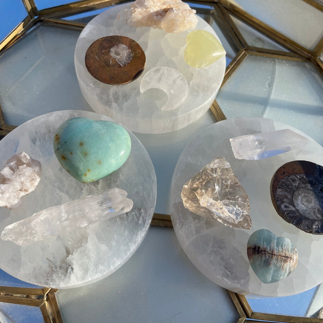 Round 10cm Selenite Charging Plate