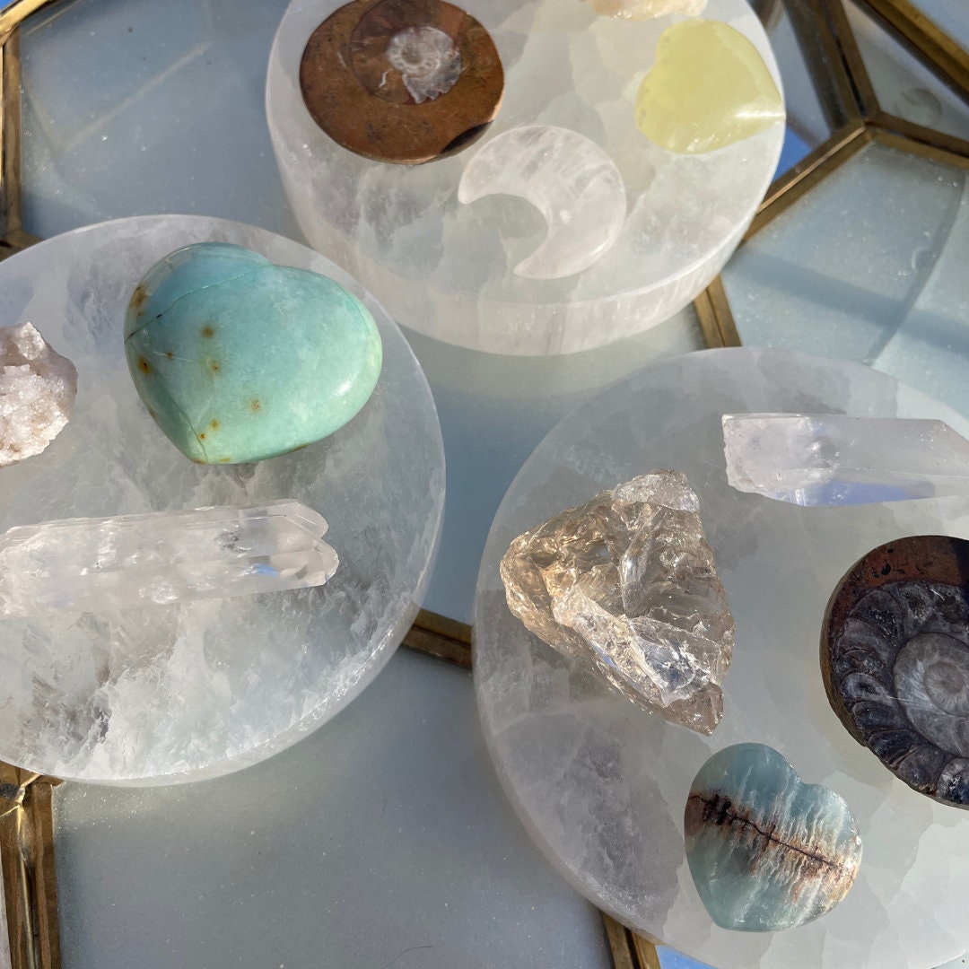 Round 10cm Selenite Charging Plate