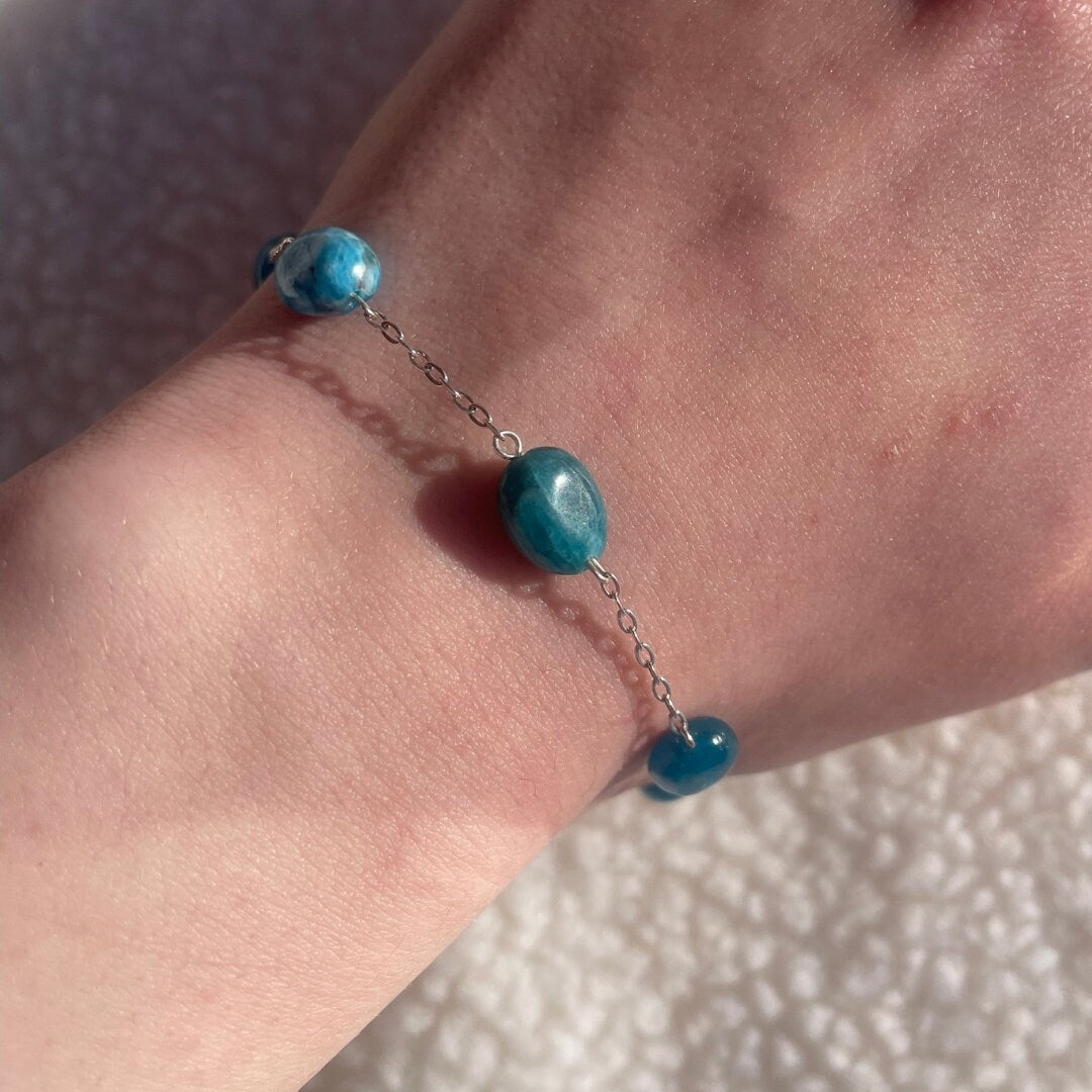 Apatite Bracelet | Handmade with High Quality Apatite | Sterling Silver