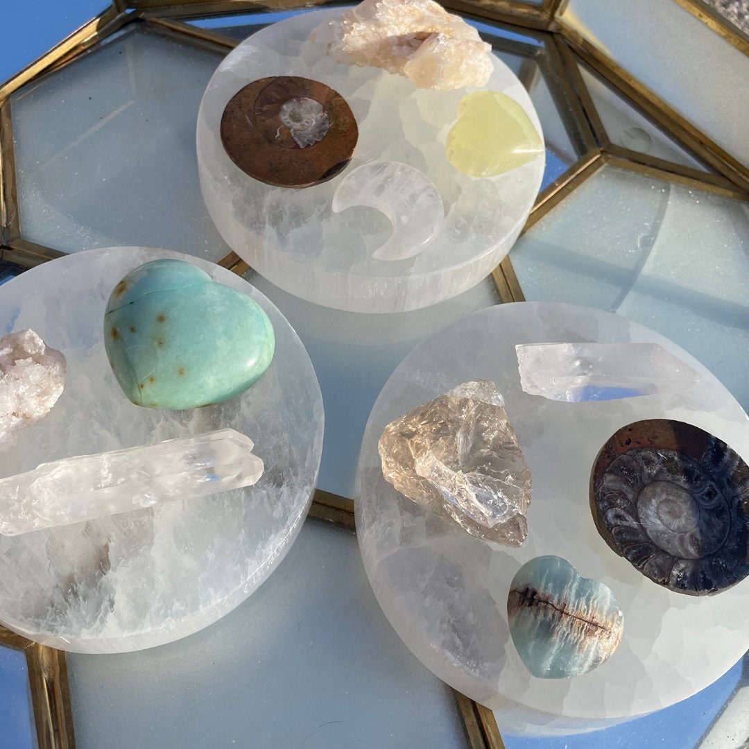 Round 10cm Selenite Charging Plate