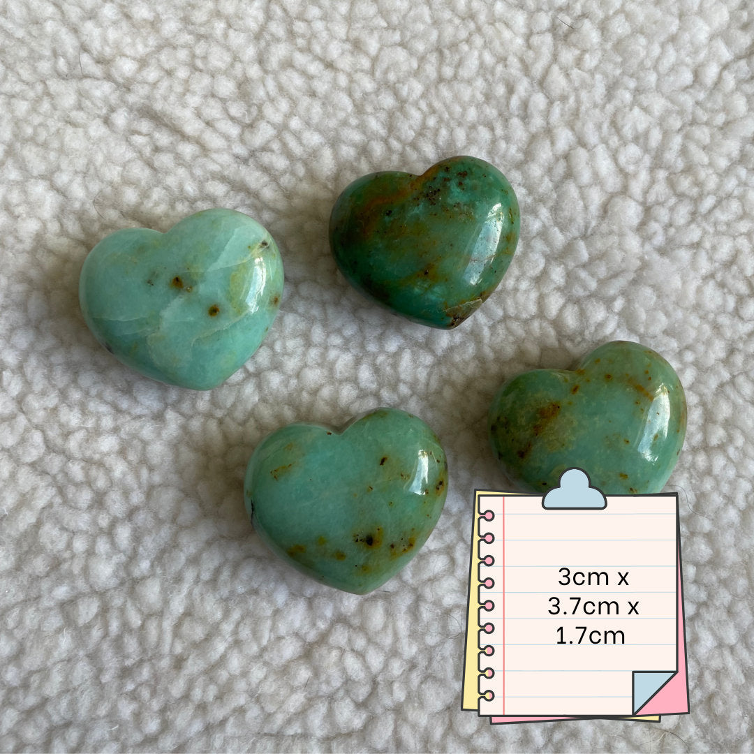 African Turquoise Crystal Hearts