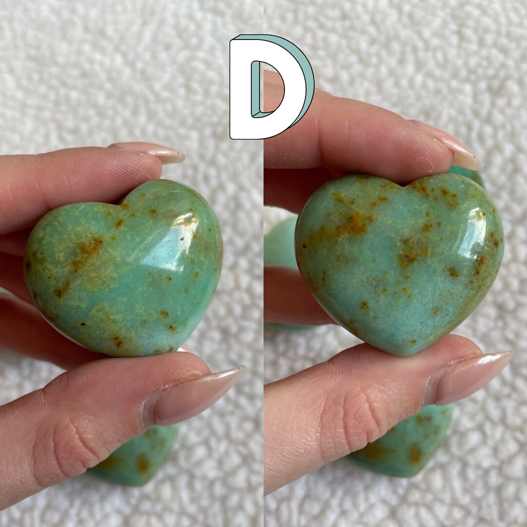 African Turquoise Crystal Hearts