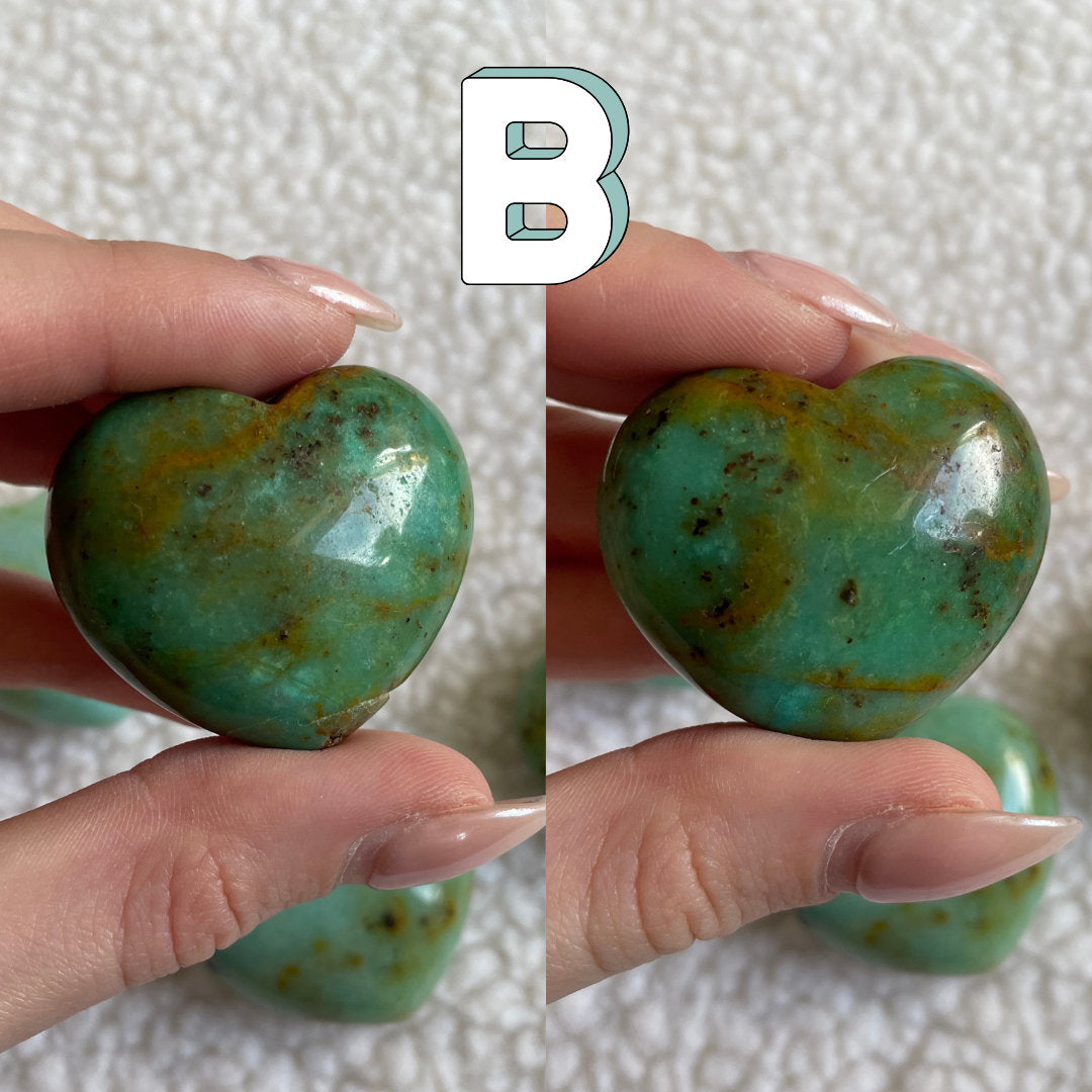 African Turquoise Crystal Hearts