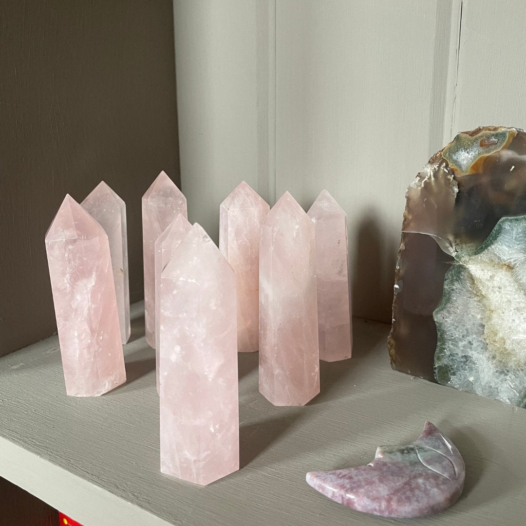 Rose Quartz Towers | Madagascar Rose Quartz