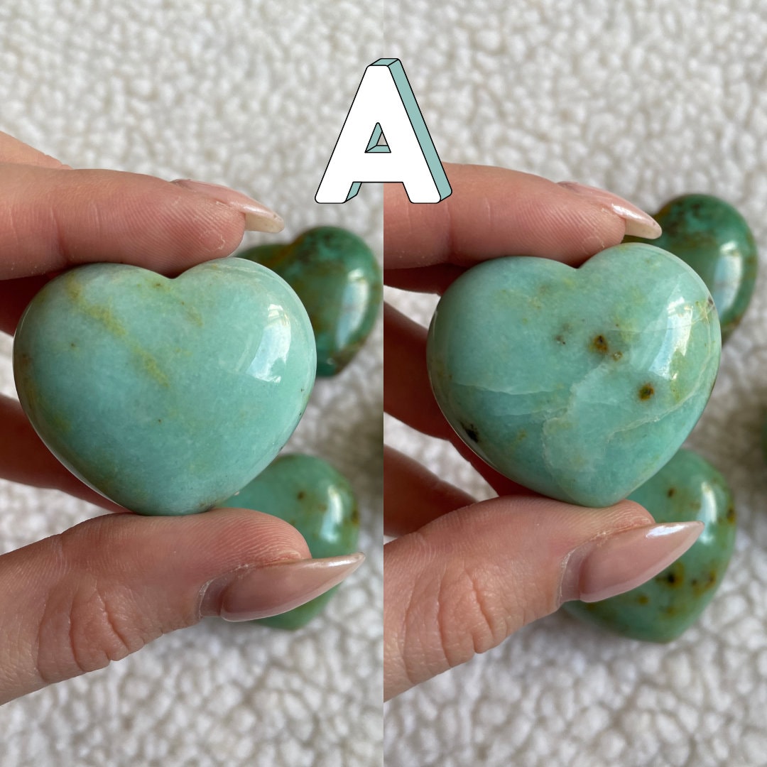 African Turquoise Crystal Hearts