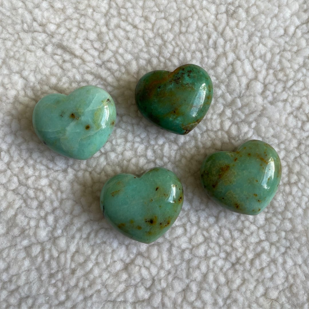 African Turquoise Crystal Hearts