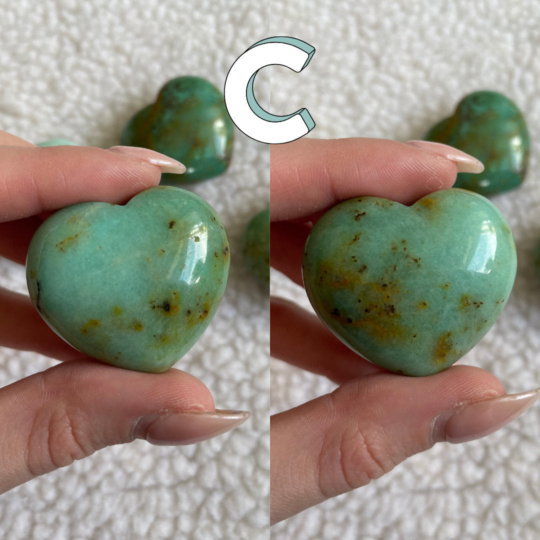 African Turquoise Crystal Hearts